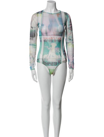 Zimmermann Graphic Print Crew Neck Bodysuit