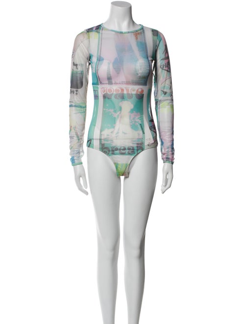 Zimmermann Graphic Print Crew Neck Bodysuit