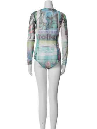 Zimmermann Graphic Print Crew Neck Bodysuit