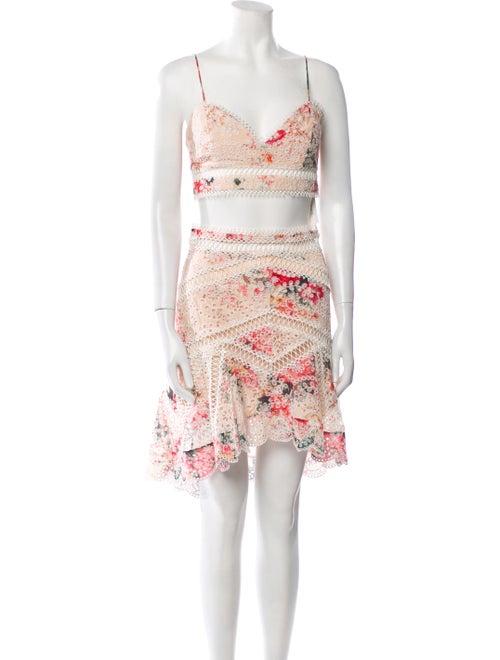 Zimmermann Lace Pattern Lasercut Accents Skirt Set