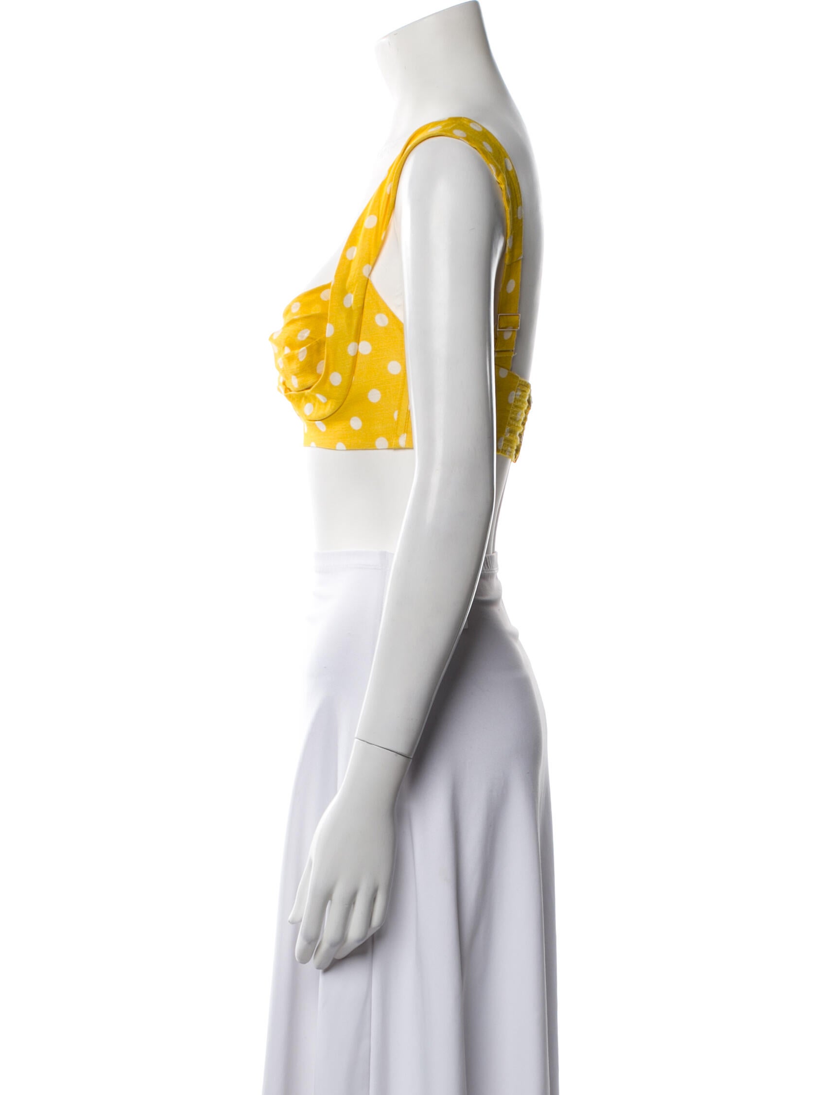 Zimmermann Linen Polka Dot Print Crop Top w/ Tags