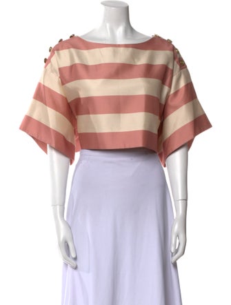 Zimmermann Silk Striped Crop Top