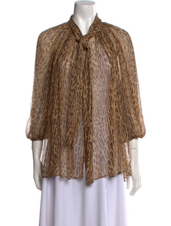 Zimmermann Silk Animal Print Blouse
