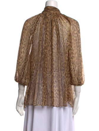Zimmermann Silk Animal Print Blouse