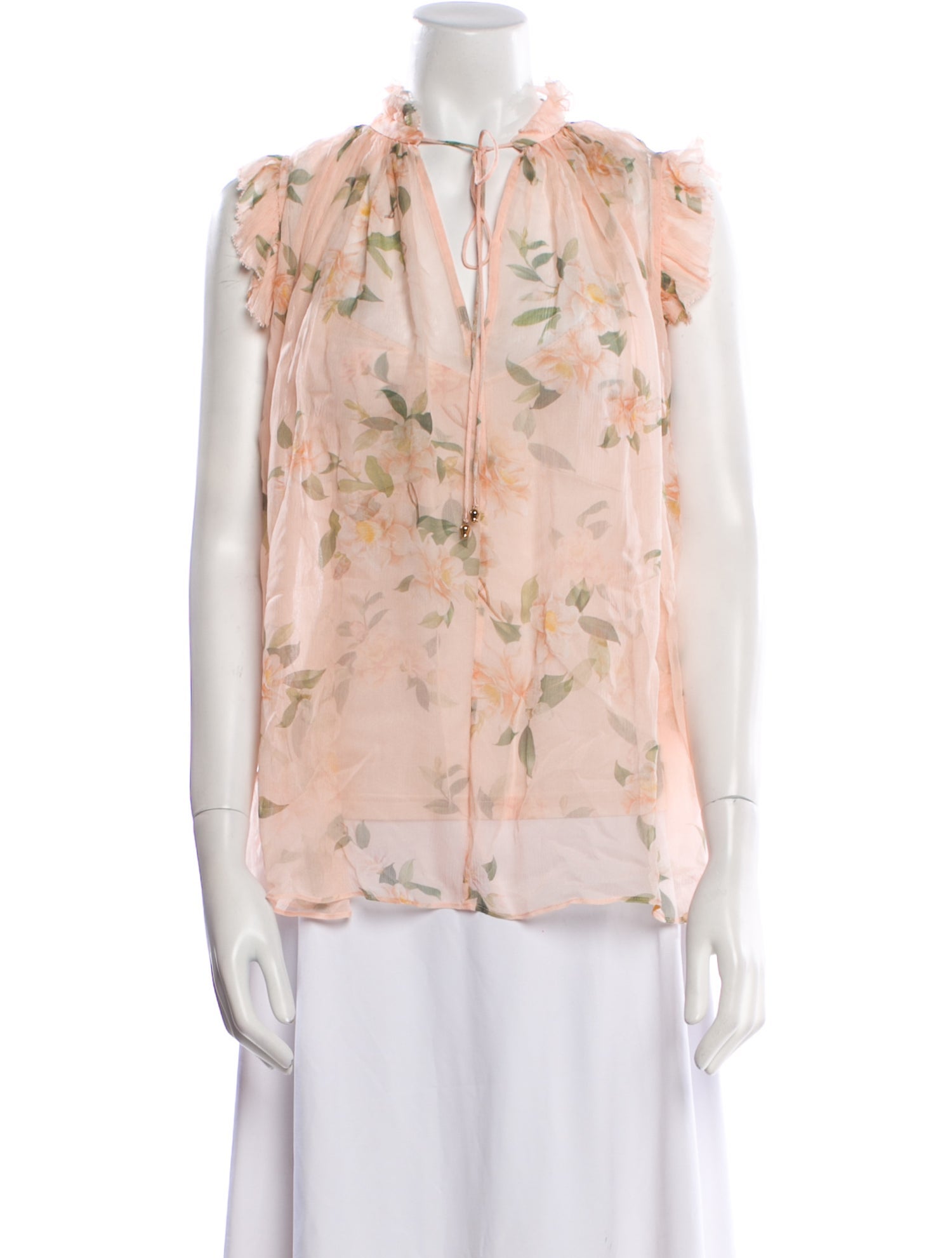 Zimmermann Floral Print Mock Neck Blouse