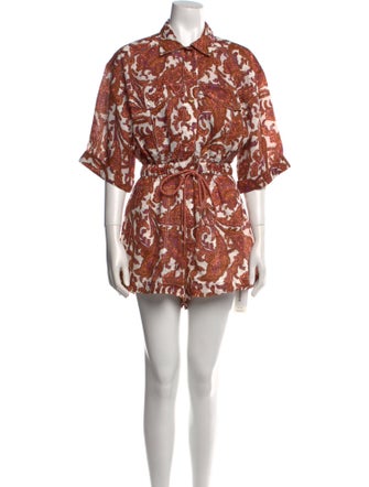 Zimmermann Linen Paisley Print Romper
