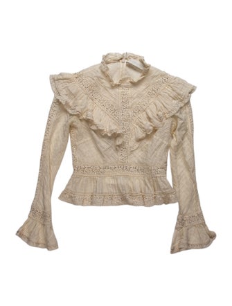 Zimmermann Mock Neck Three-Quarter Sleeve Top