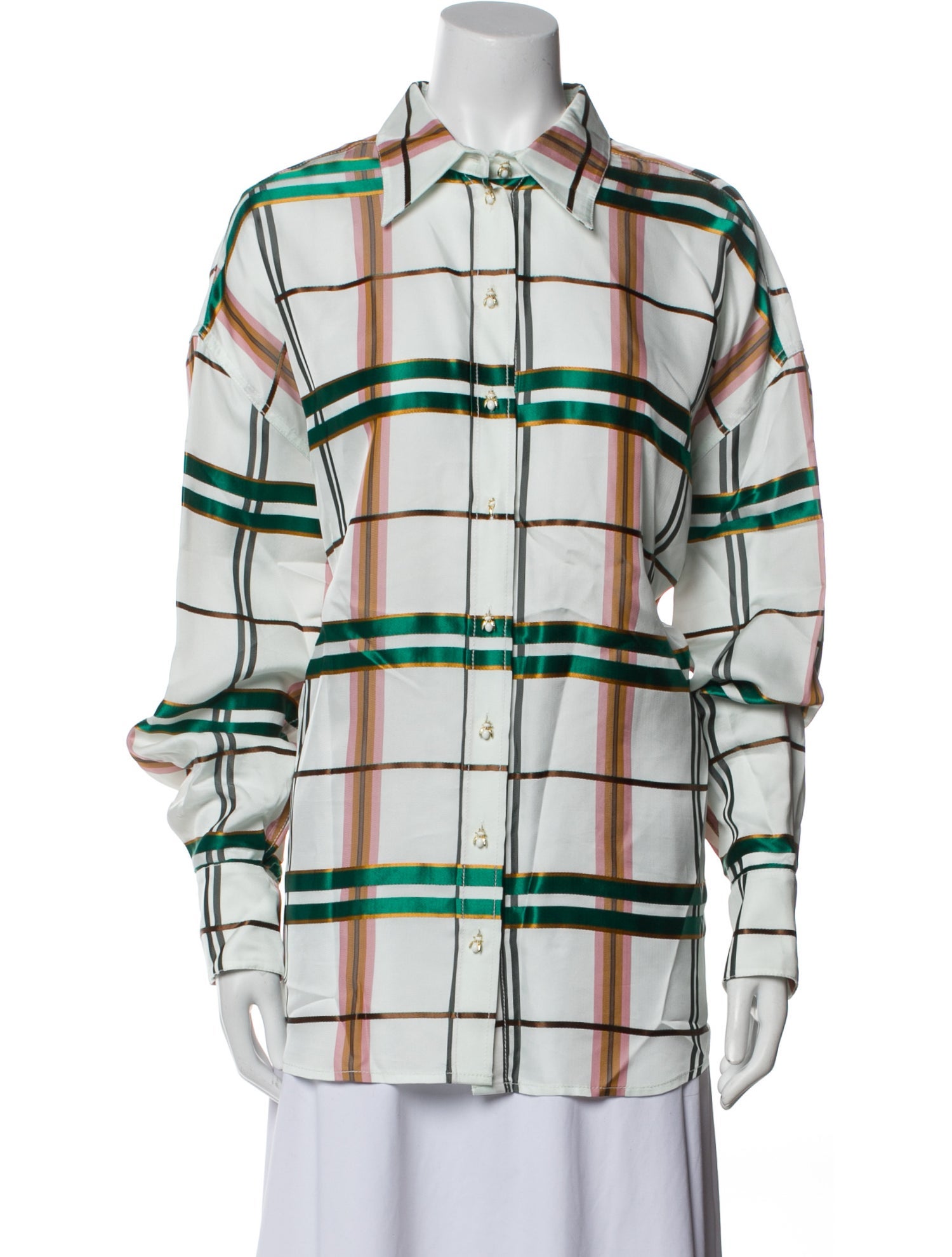 Zimmermann Plaid Print Long Sleeve Button-Up Top