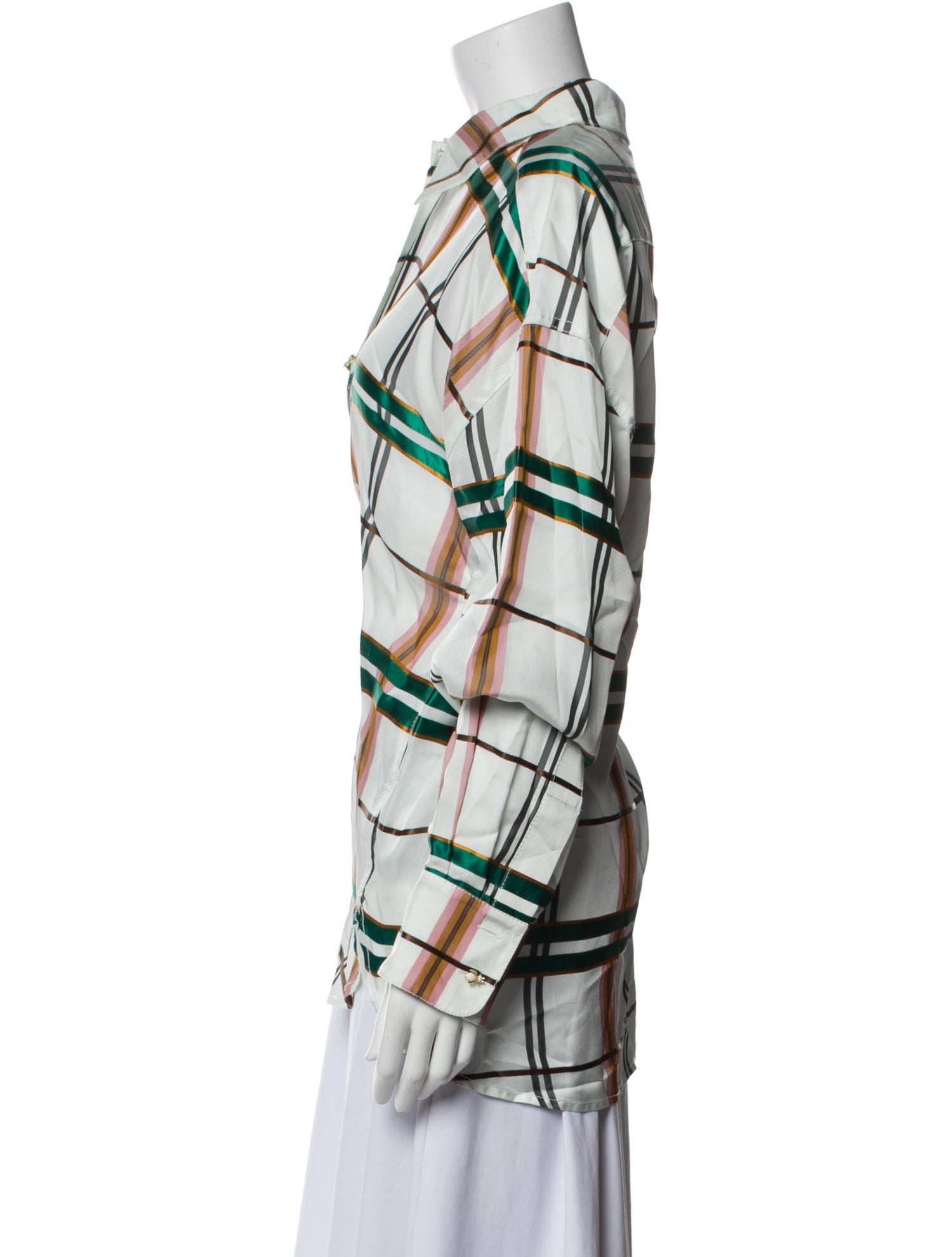 Zimmermann Plaid Print Long Sleeve Button-Up Top