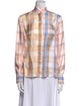 Zimmermann Silk Plaid Print Button-Up Top