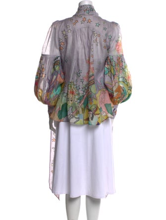 Zimmermann Linen Paisley Print Blouse