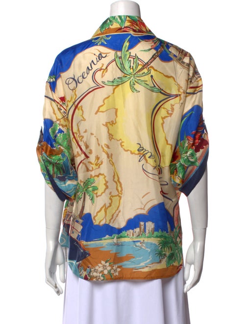 Zimmermann Silk Printed Button-Up Top