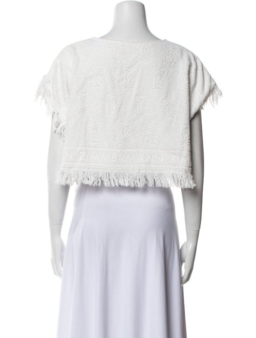 Zimmermann Scoop Neck Short Sleeve Crop Top