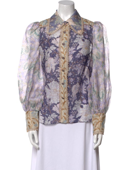 Zimmermann Linen Paisley Print Button-Up Top