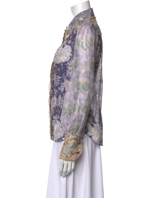 Zimmermann Linen Paisley Print Button-Up Top