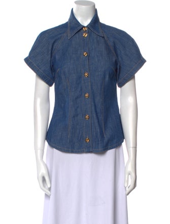 Zimmermann Short Sleeve Button-Up Top