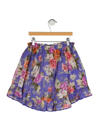Zimmermann Girls' Floral Printed Mini Skirt