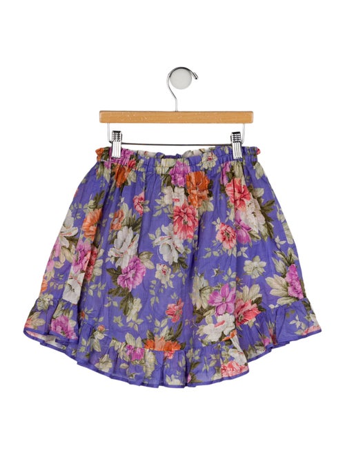 Zimmermann Girls' Floral Printed Mini Skirt