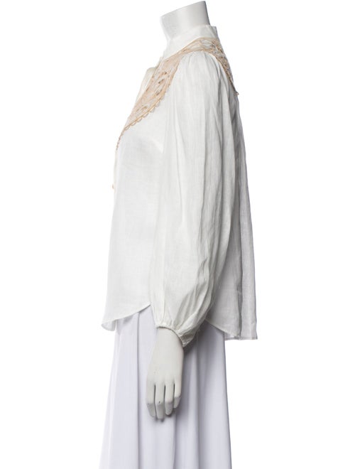 Zimmermann Linen Mock Neck Button-Up Top