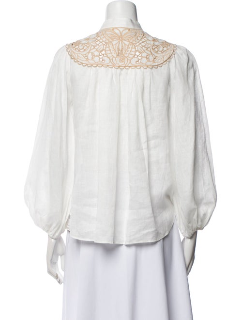 Zimmermann Linen Mock Neck Button-Up Top
