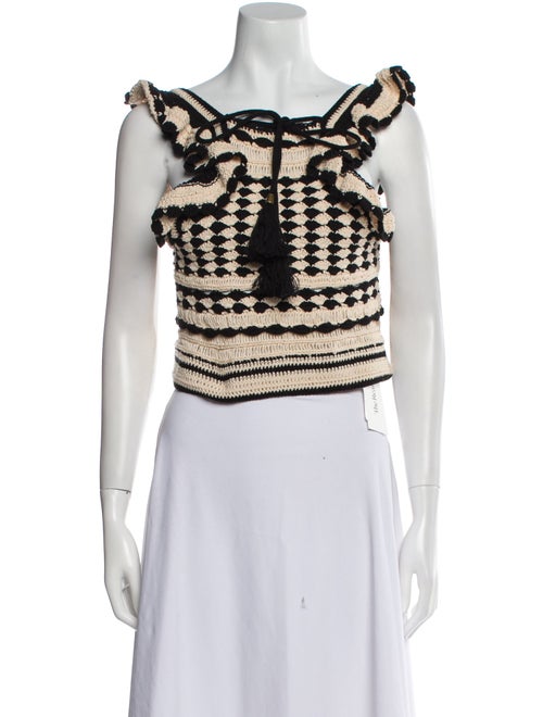Zimmermann Printed Square Neckline Crop Top