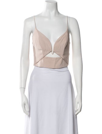Zimmermann V-Neck Sleeveless Crop Top
