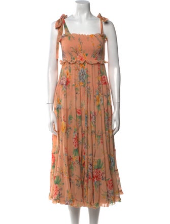 Zimmermann Floral Print Midi Length Dress