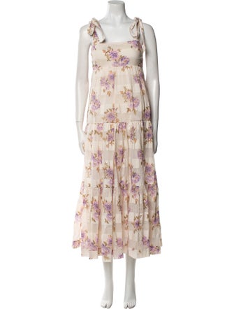 Zimmermann Floral Print Midi Length Dress