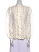 Zimmermann Lace Pattern Mock Neck Button-Up Top