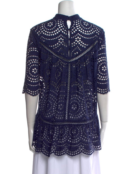 Zimmermann Polka Dot Print Mock Neck Blouse