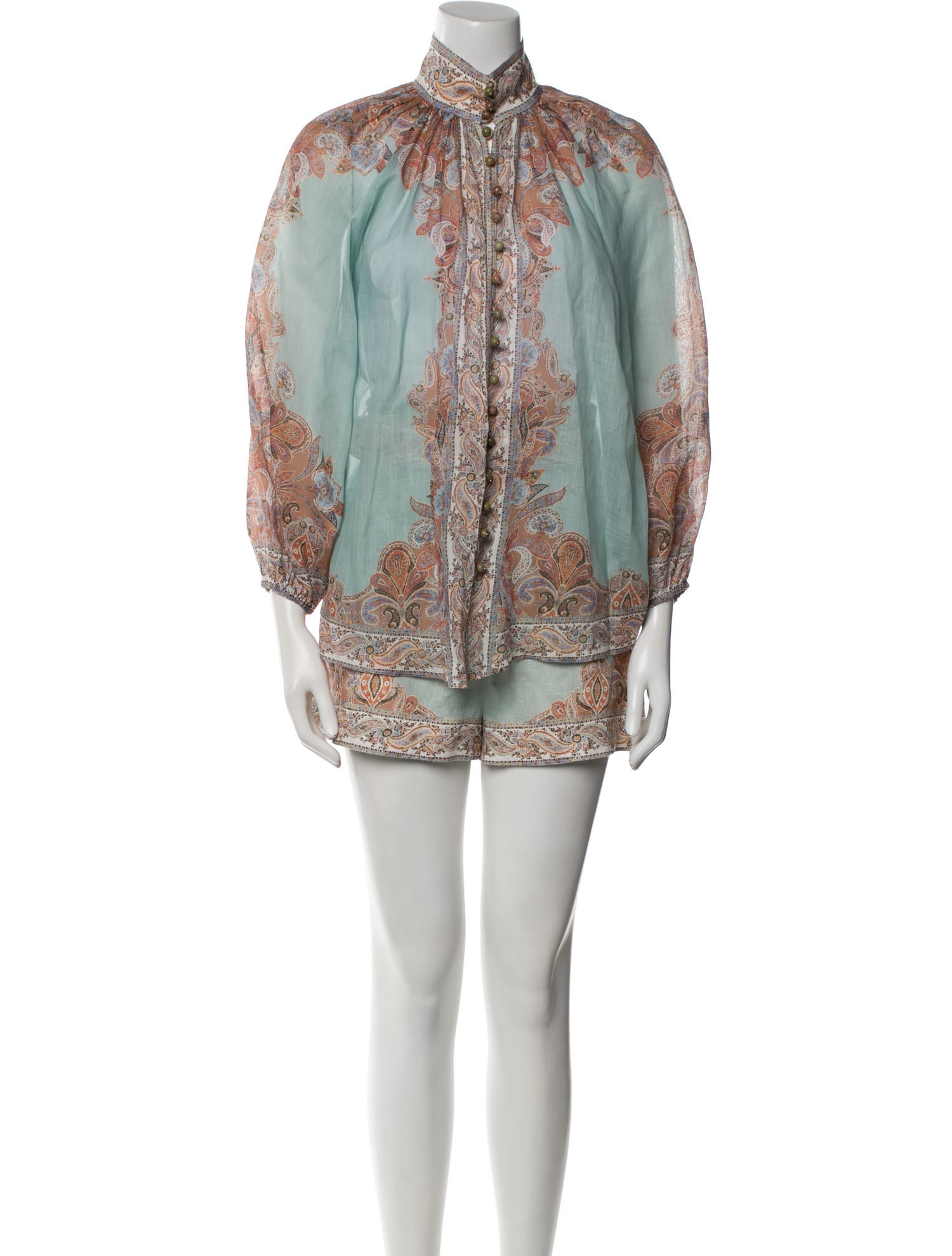 Zimmermann Linen Paisley Print Short Set