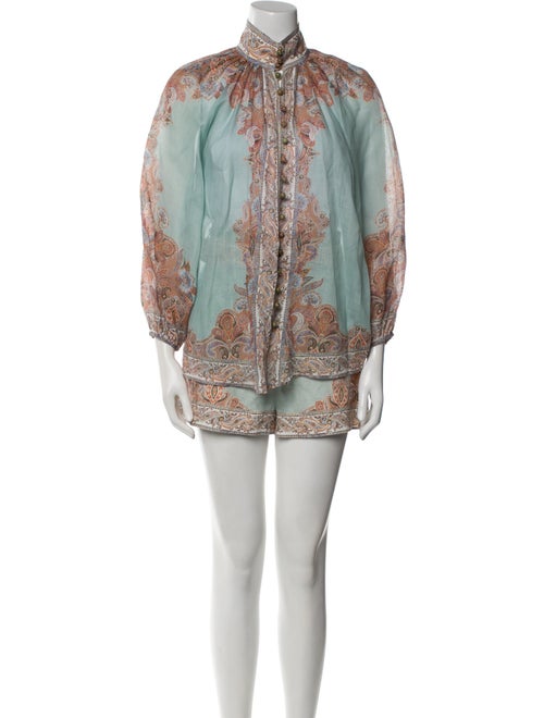 Zimmermann Linen Paisley Print Short Set