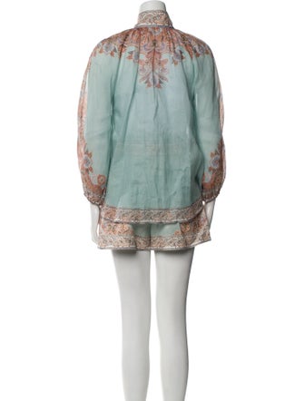 Zimmermann Linen Paisley Print Short Set