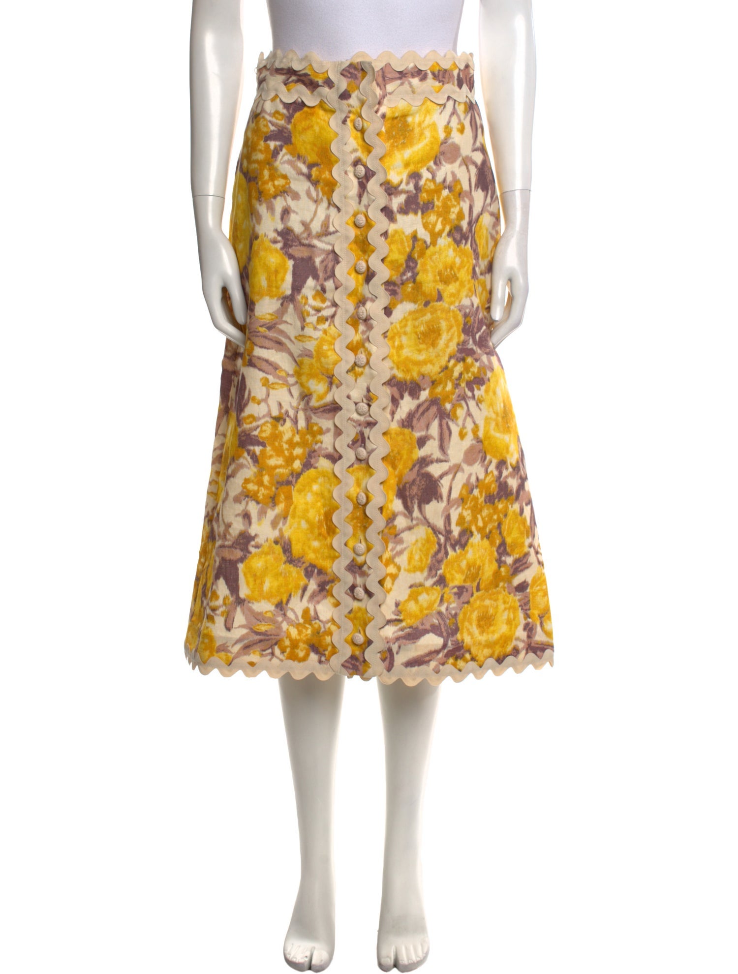 Zimmermann Linen Midi Length Skirt