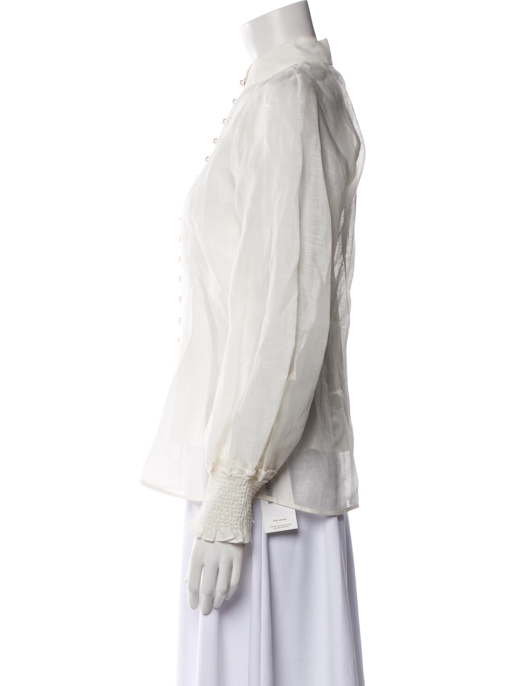 Zimmermann Natura Blouse Linen Button-Up Top w/ Tags