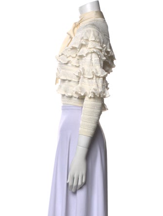 Zimmermann Mock Neck Three-Quarter Sleeve Crop Top