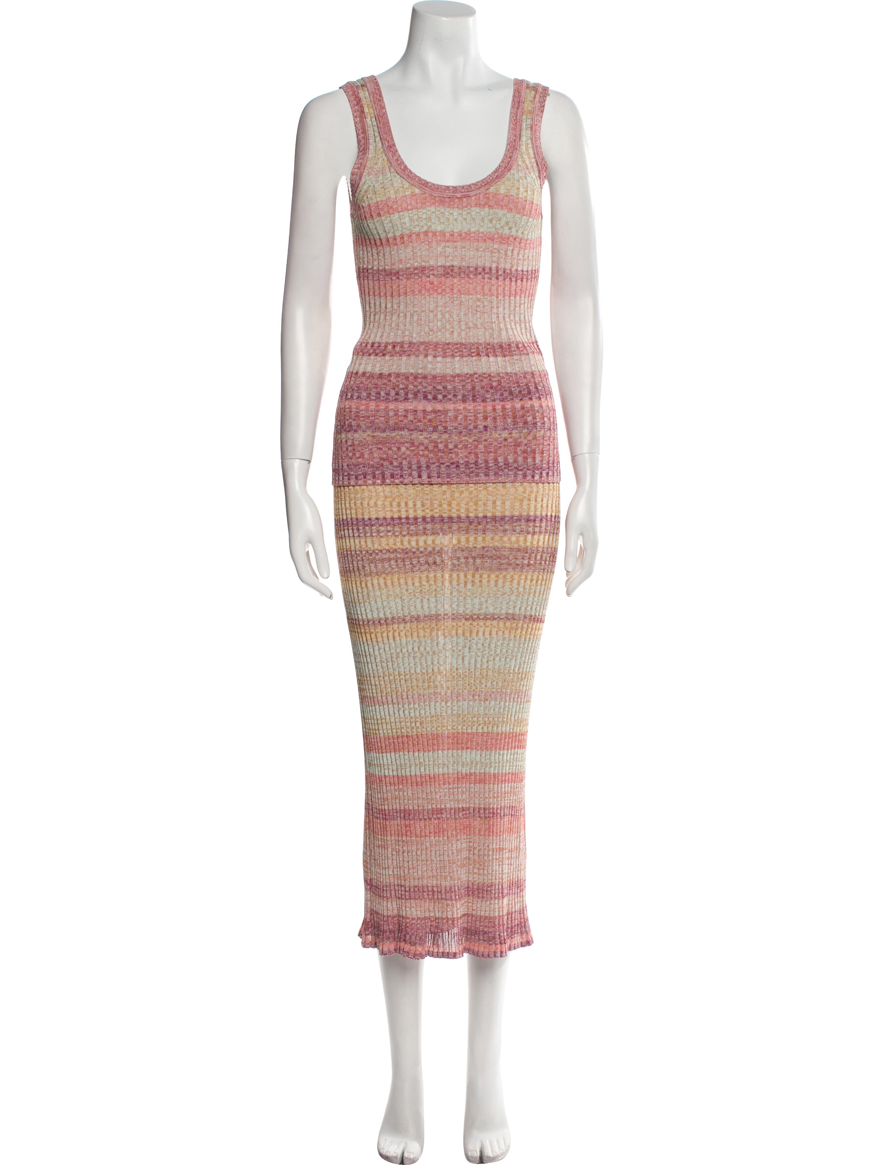 Zimmermann Striped Pleated Accents Skirt Set