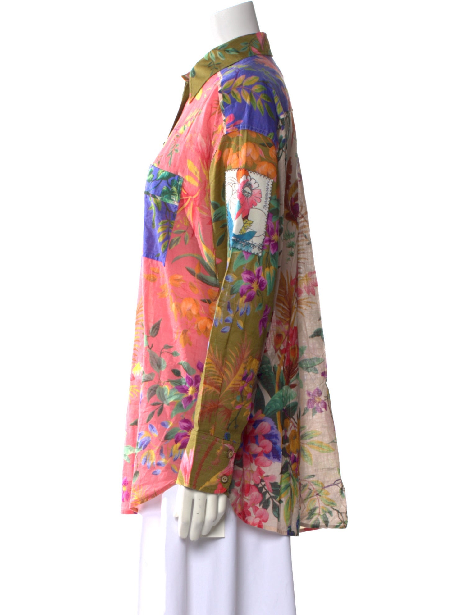 Zimmermann Floral Print Long Sleeve Button-Up Top