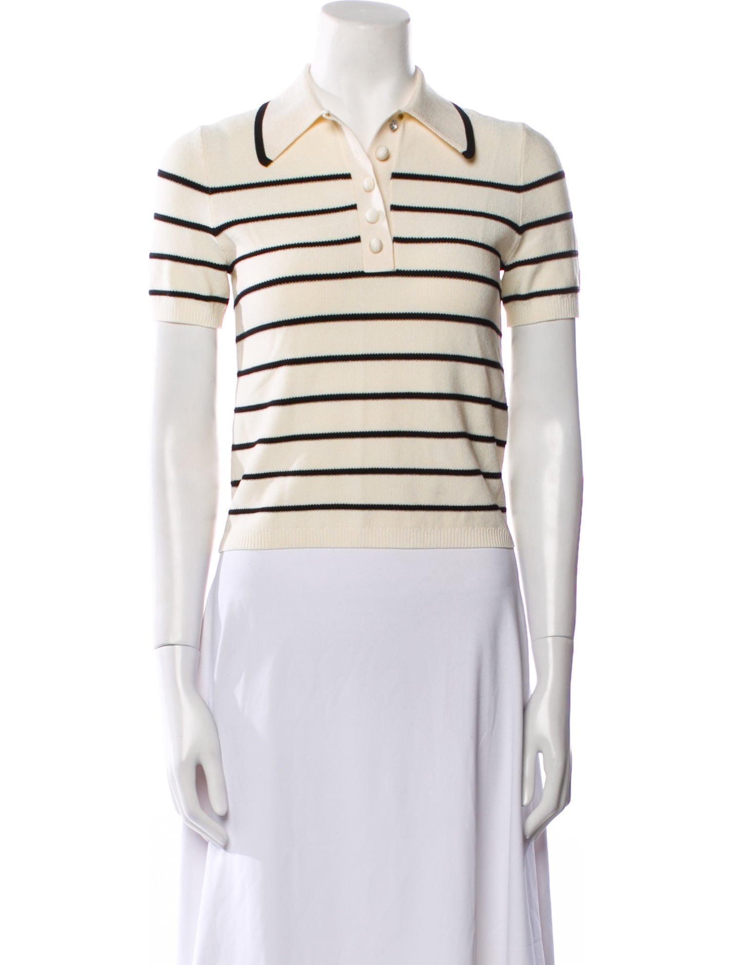 Zimmermann Striped Short Sleeve Polo