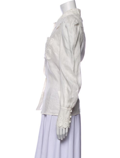 Zimmermann Linen Long Sleeve Button-Up Top