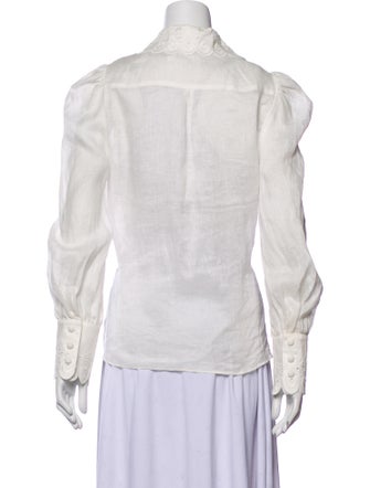 Zimmermann Linen Long Sleeve Button-Up Top