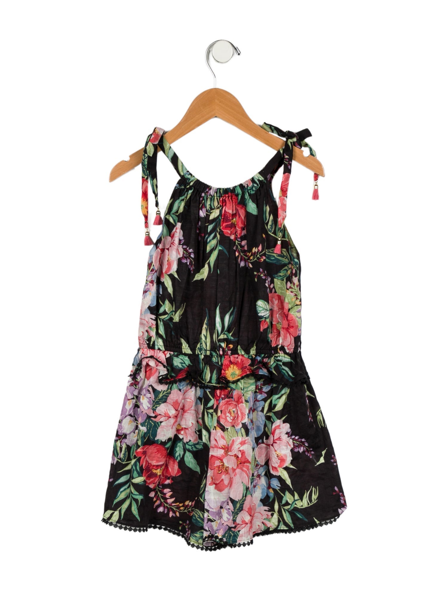 Zimmermann Girls' Floral Printed Sleeveless Romper