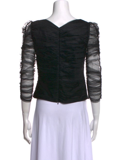 Zimmermann V-Neck Three-Quarter Sleeve Crop Top