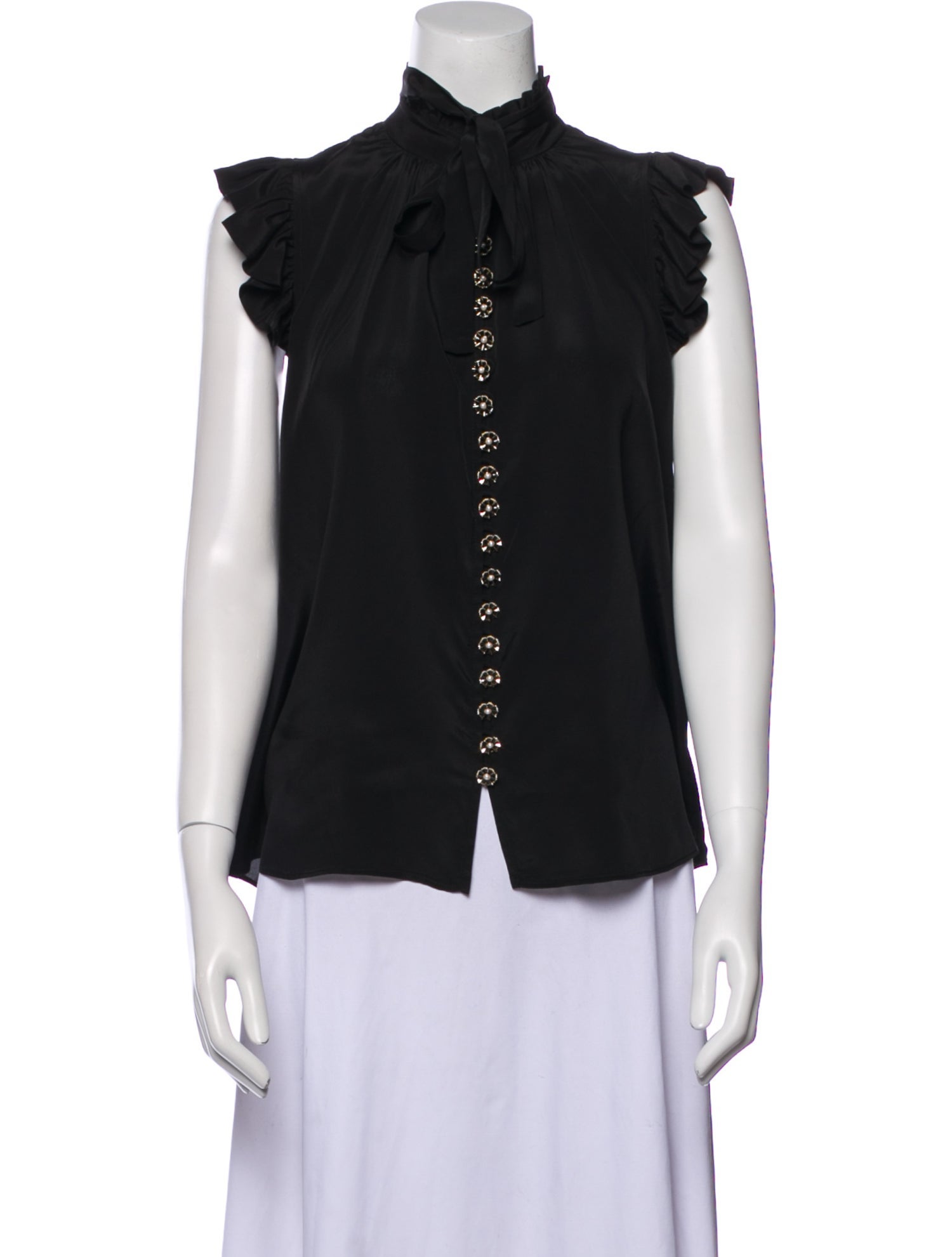 Zimmermann Mock Neck Sleeveless Blouse