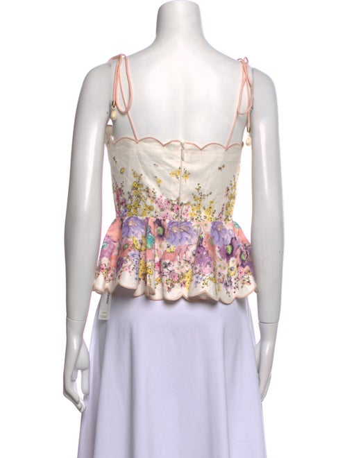 Zimmermann Linen Floral Print Crop Top