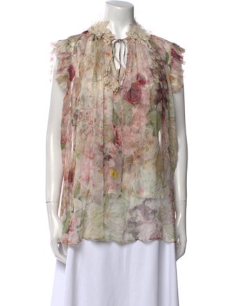 Zimmermann Linen Floral Print Blouse