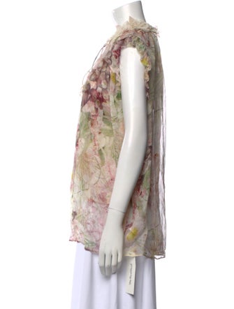 Zimmermann Linen Floral Print Blouse