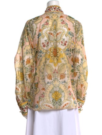 Zimmermann Paisley Print Mock Neck Blouse