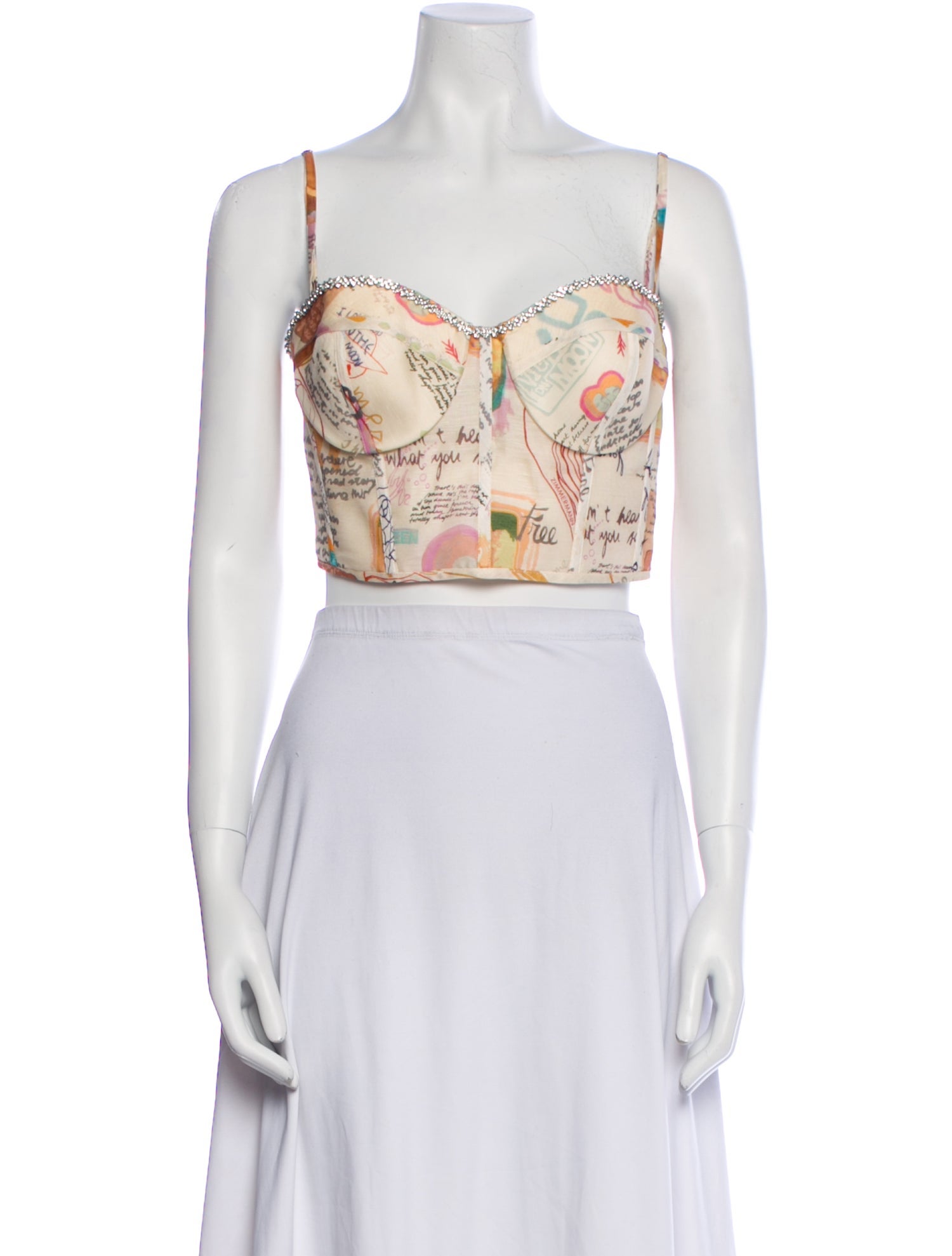 Zimmermann Linen Printed Crop Top