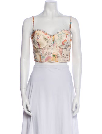 Zimmermann Linen Printed Crop Top
